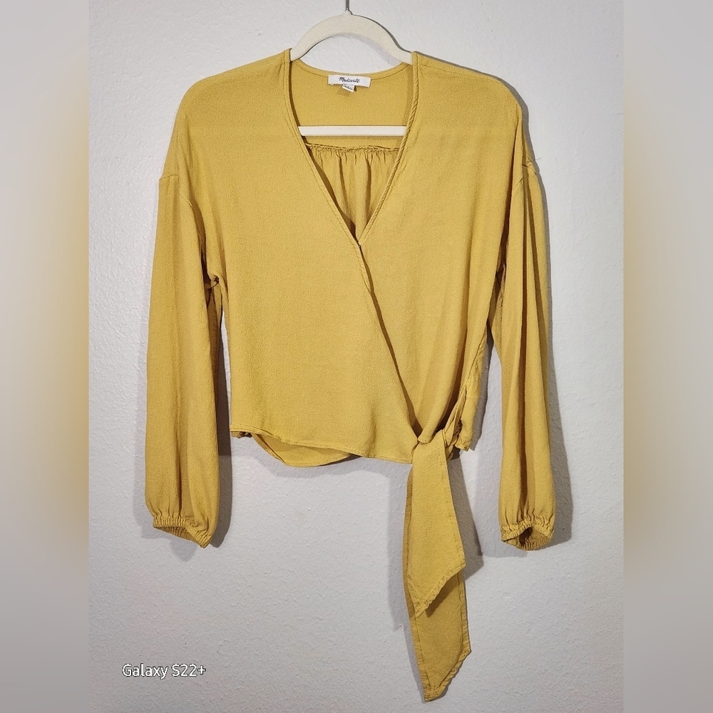 MADEWELL Women"s Top Wrap Color Mustard Size S.